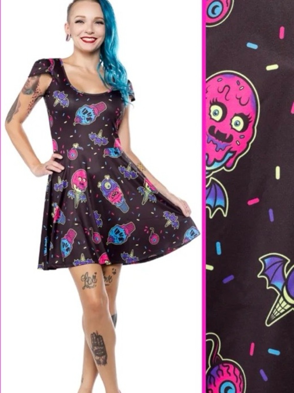 3XL Sourpuss "Ice Creep" Cone Creepy Kawaii Punk Ice Cream Dress Hot Topic